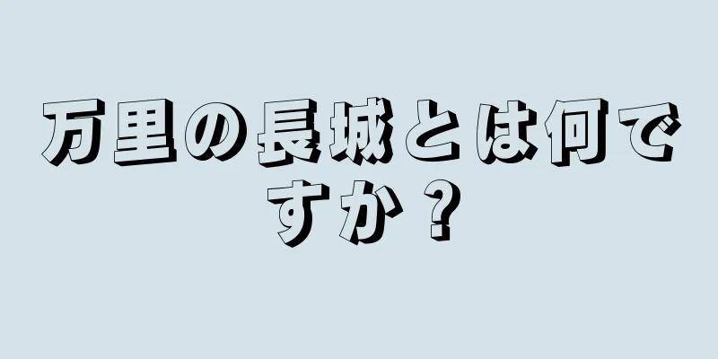万里の長城とは何ですか？