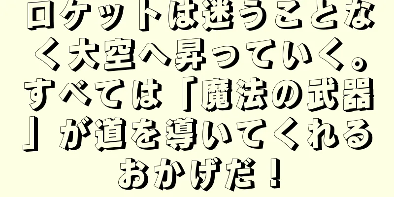 ロケットは迷うことなく大空へ昇っていく。すべては「魔法の武器」が道を導いてくれるおかげだ！