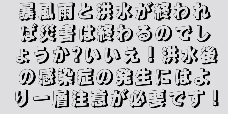 暴風雨と洪水が終われば災害は終わるのでしょうか?いいえ！洪水後の感染症の発生にはより一層注意が必要です！