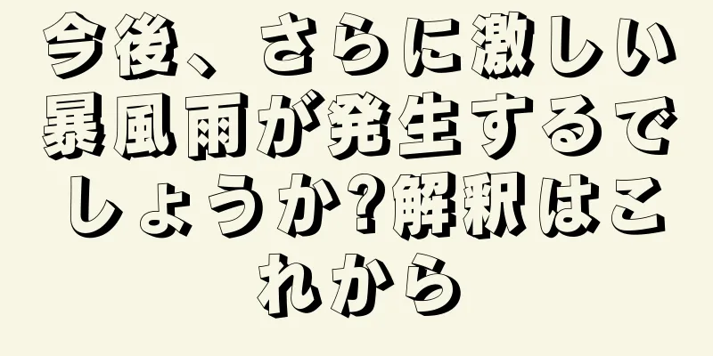 今後、さらに激しい暴風雨が発生するでしょうか?解釈はこれから