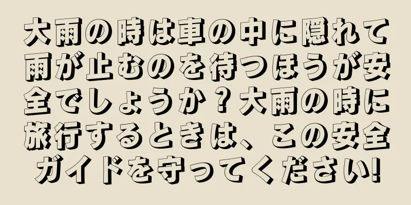 大雨の時は車の中に隠れて雨が止むのを待つほうが安全でしょうか？大雨の時に旅行するときは、この安全ガイドを守ってください!