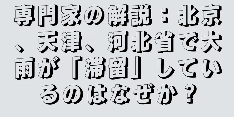 専門家の解説：北京、天津、河北省で大雨が「滞留」しているのはなぜか？