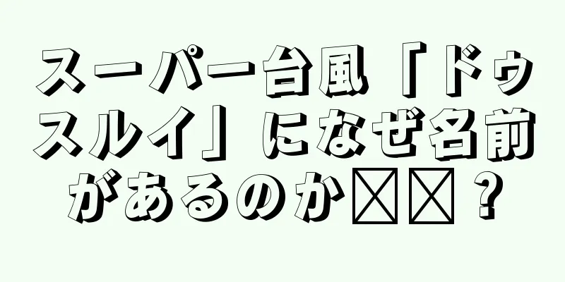 スーパー台風「ドゥスルイ」になぜ名前があるのか​​？