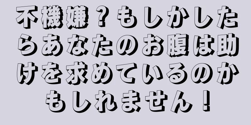 不機嫌？もしかしたらあなたのお腹は助けを求めているのかもしれません！
