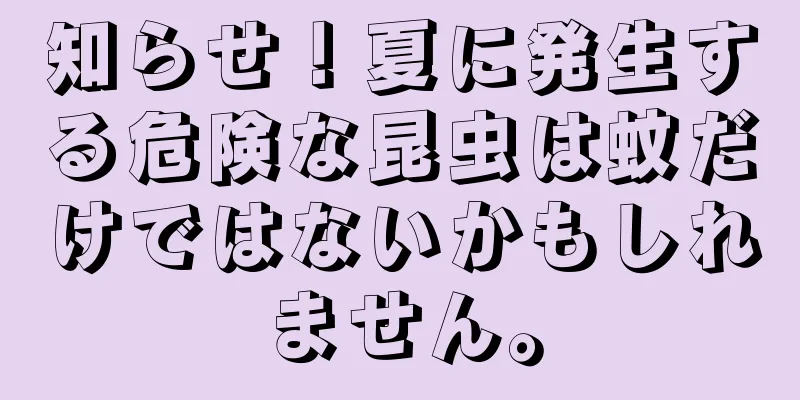 知らせ！夏に発生する危険な昆虫は蚊だけではないかもしれません。
