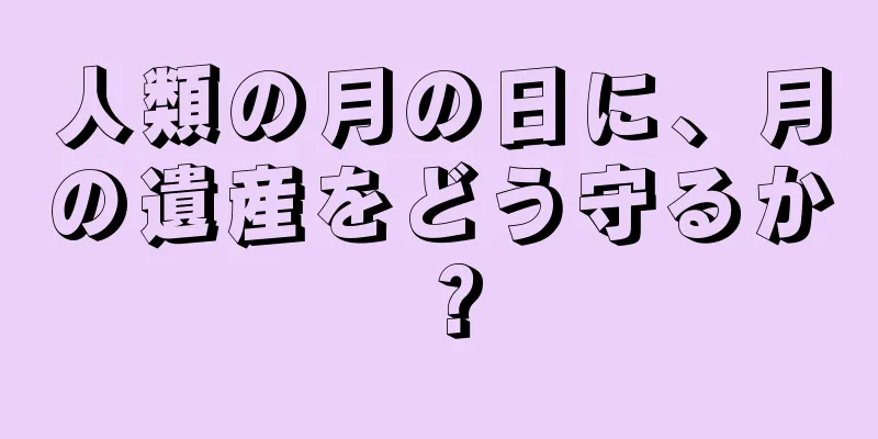 人類の月の日に、月の遺産をどう守るか？