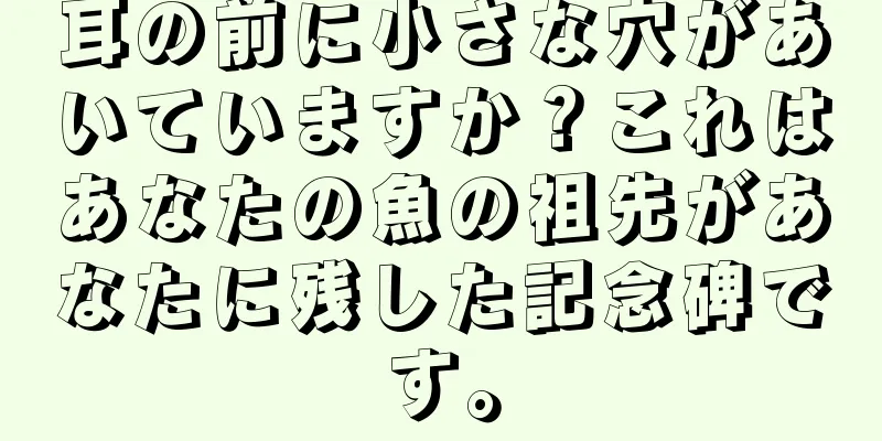 耳の前に小さな穴があいていますか？これはあなたの魚の祖先があなたに残した記念碑です。