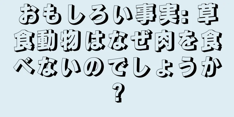 おもしろい事実: 草食動物はなぜ肉を食べないのでしょうか?