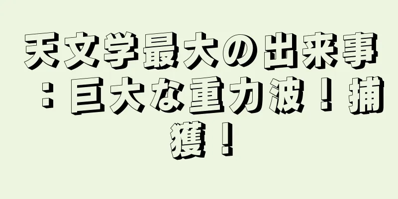 天文学最大の出来事：巨大な重力波！捕獲！