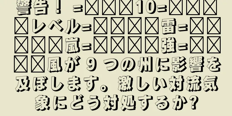 警告！ =͟͟͞10=͟͟͞͞レベル=͟͟͞͞雷=͟͟͞͞͞嵐=͟͟͞͞強=͟͟͞͞風が 9 つの州に影響を及ぼします。激しい対流気象にどう対処するか?
