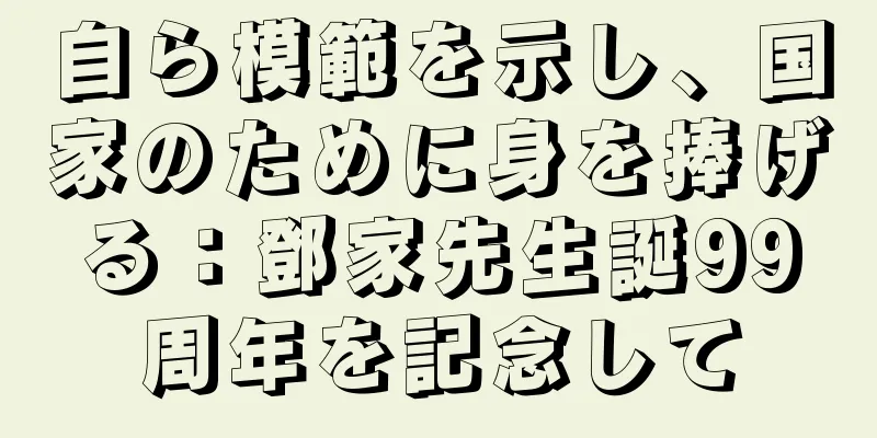 自ら模範を示し、国家のために身を捧げる：鄧家先生誕99周年を記念して