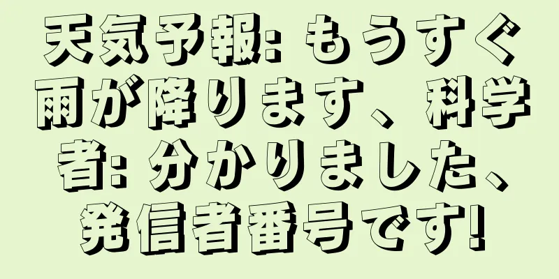 天気予報: もうすぐ雨が降ります、科学者: 分かりました、発信者番号です!