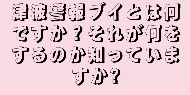 津波警報ブイとは何ですか？それが何をするのか知っていますか?