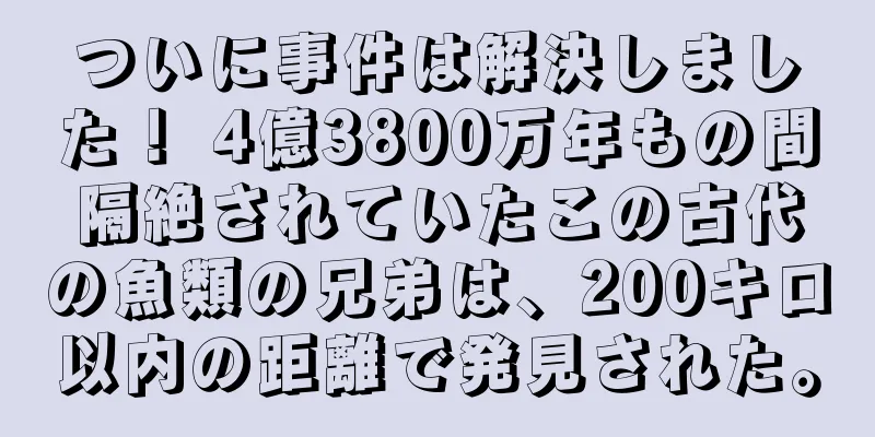 ついに事件は解決しました！ 4億3800万年もの間隔絶されていたこの古代の魚類の兄弟は、200キロ以内の距離で発見された。