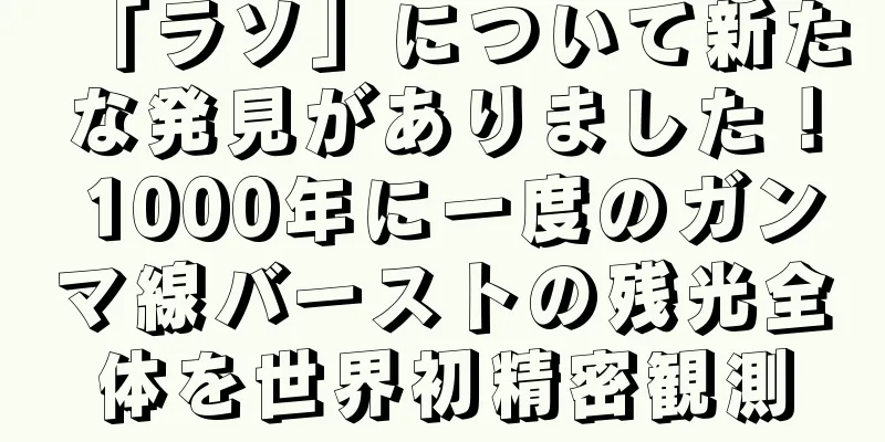 「ラソ」について新たな発見がありました！ 1000年に一度のガンマ線バーストの残光全体を世界初精密観測