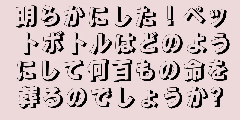 明らかにした！ペットボトルはどのようにして何百もの命を葬るのでしょうか?