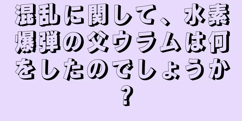 混乱に関して、水素爆弾の父ウラムは何をしたのでしょうか？