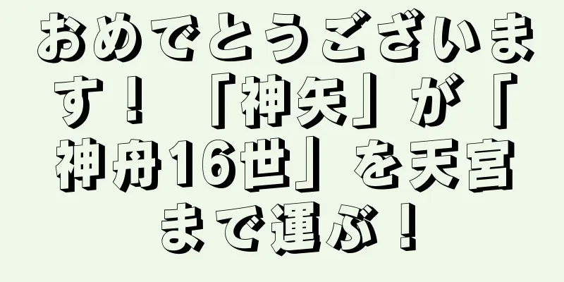 おめでとうございます！ 「神矢」が「神舟16世」を天宮まで運ぶ！