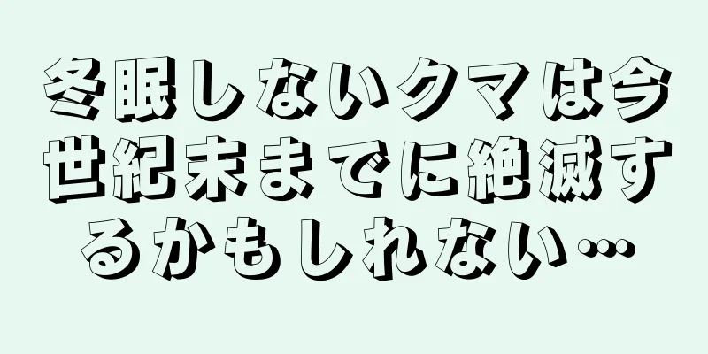 冬眠しないクマは今世紀末までに絶滅するかもしれない…
