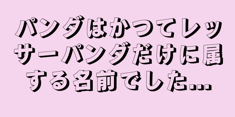 パンダはかつてレッサーパンダだけに属する名前でした...