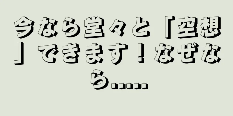 今なら堂々と「空想」できます！なぜなら.....
