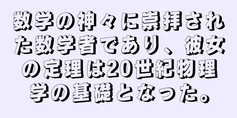 数学の神々に崇拝された数学者であり、彼女の定理は20世紀物理学の基礎となった。