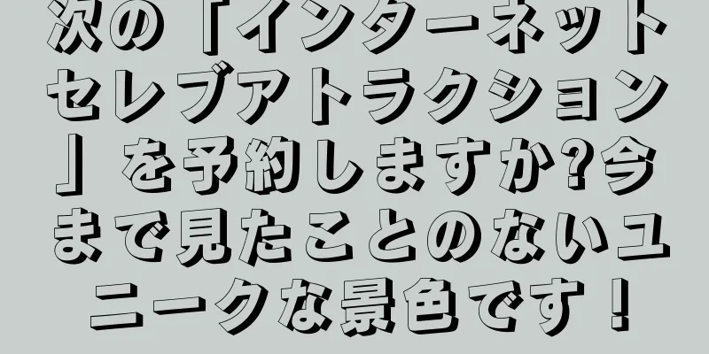 次の「インターネットセレブアトラクション」を予約しますか?今まで見たことのないユニークな景色です！