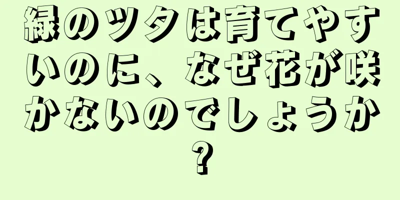 緑のツタは育てやすいのに、なぜ花が咲かないのでしょうか?