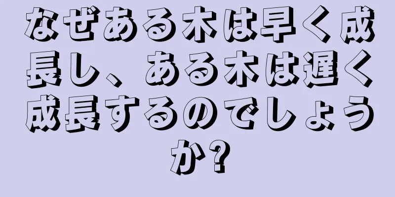 なぜある木は早く成長し、ある木は遅く成長するのでしょうか?