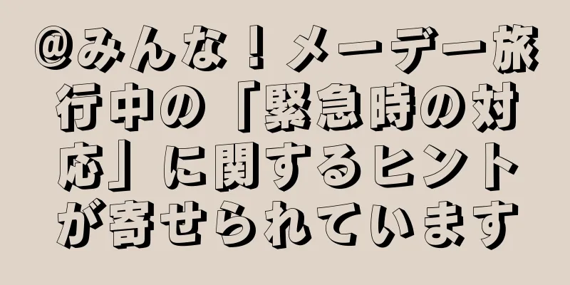 @みんな！メーデー旅行中の「緊急時の対応」に関するヒントが寄せられています