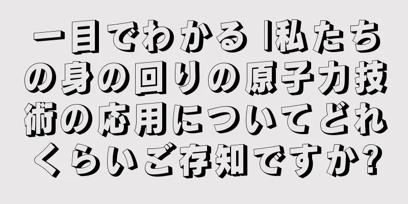一目でわかる |私たちの身の回りの原子力技術の応用についてどれくらいご存知ですか?
