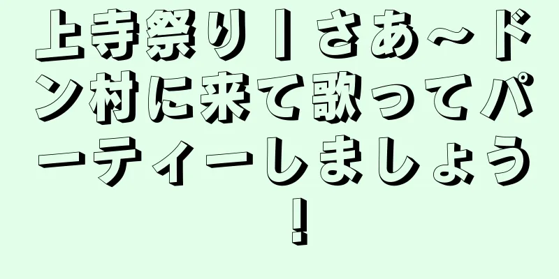 上寺祭り丨さあ〜ドン村に来て歌ってパーティーしましょう！