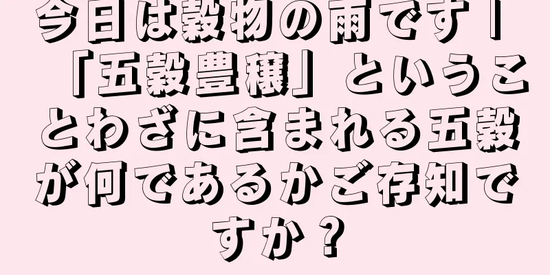 今日は穀物の雨です | 「五穀豊穣」ということわざに含まれる五穀が何であるかご存知ですか？