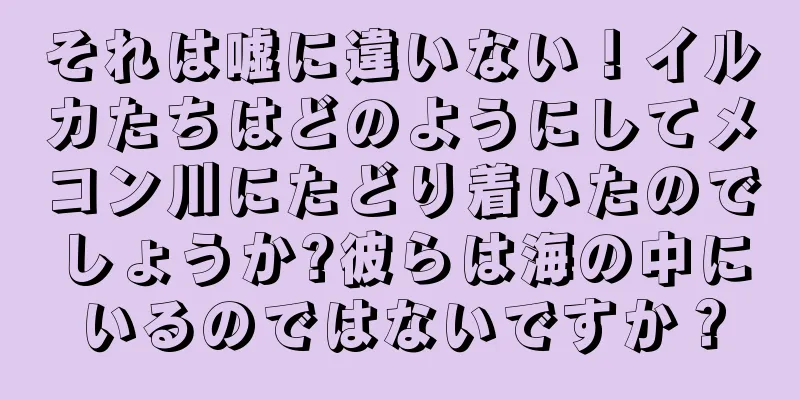 それは嘘に違いない！イルカたちはどのようにしてメコン川にたどり着いたのでしょうか?彼らは海の中にいるのではないですか？