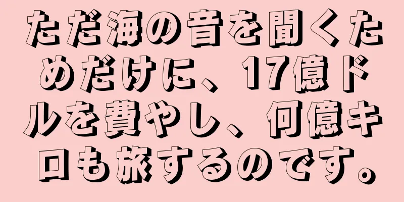 ただ海の音を聞くためだけに、17億ドルを費やし、何億キロも旅するのです。
