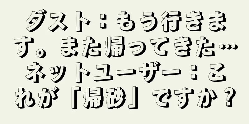 ダスト：もう行きます。また帰ってきた…ネットユーザー：これが「帰砂」ですか？