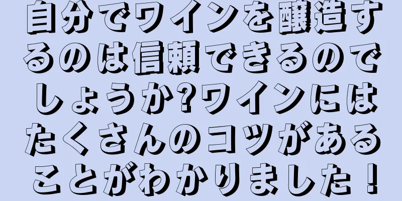 自分でワインを醸造するのは信頼できるのでしょうか?ワインにはたくさんのコツがあることがわかりました！