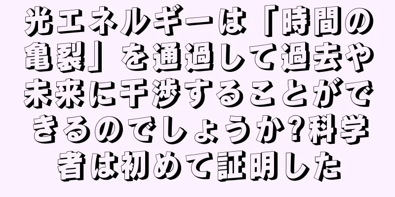 光エネルギーは「時間の亀裂」を通過して過去や未来に干渉することができるのでしょうか?科学者は初めて証明した