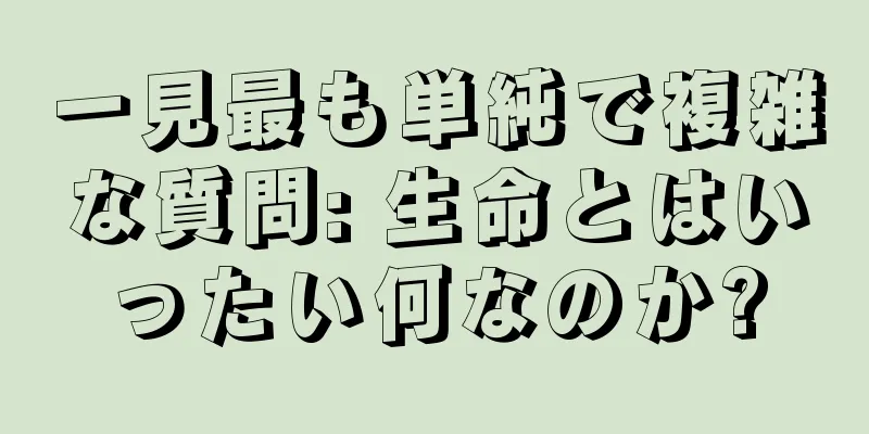 一見最も単純で複雑な質問: 生命とはいったい何なのか?