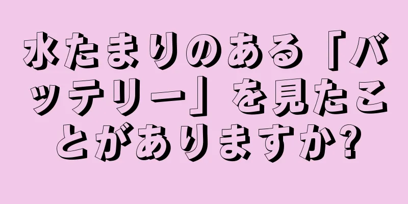 水たまりのある「バッテリー」を見たことがありますか?