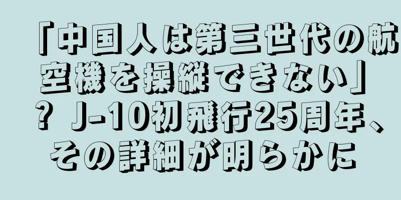 「中国人は第三世代の航空機を操縦できない」？ J-10初飛行25周年、その詳細が明らかに