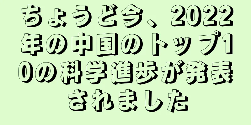 ちょうど今、2022年の中国のトップ10の科学進歩が発表されました