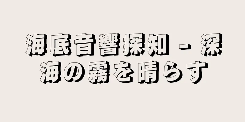 海底音響探知 - 深海の霧を晴らす