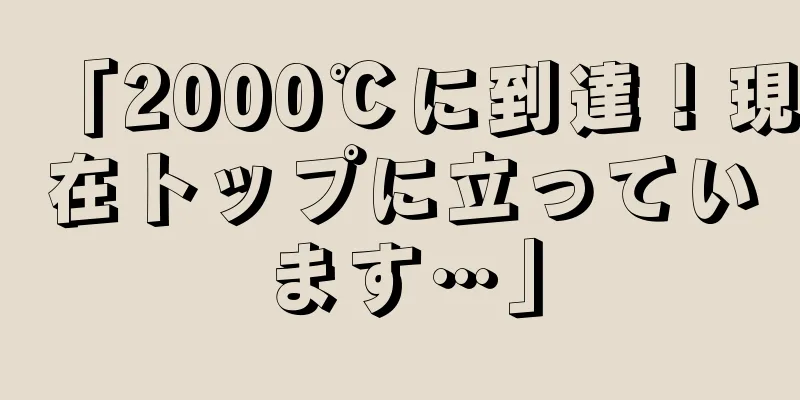 「2000℃に到達！現在トップに立っています…」