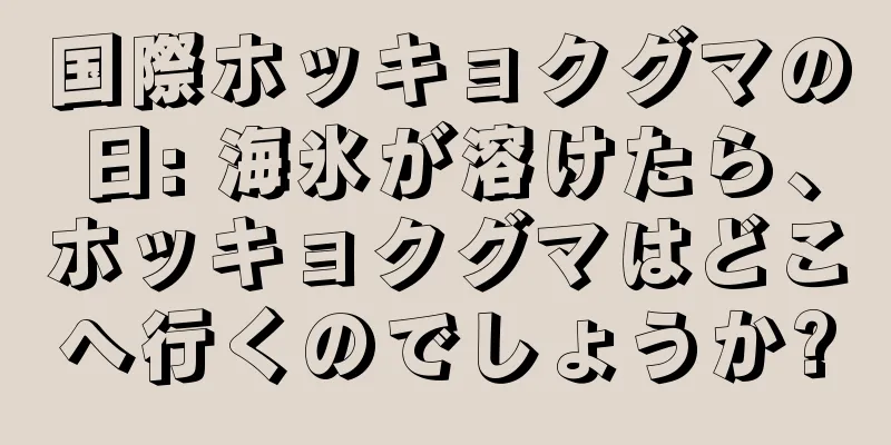 国際ホッキョクグマの日: 海氷が溶けたら、ホッキョクグマはどこへ行くのでしょうか?
