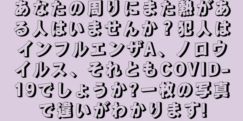 あなたの周りにまた熱がある人はいませんか？犯人はインフルエンザA、ノロウイルス、それともCOVID-19でしょうか?一枚の写真で違いがわかります!