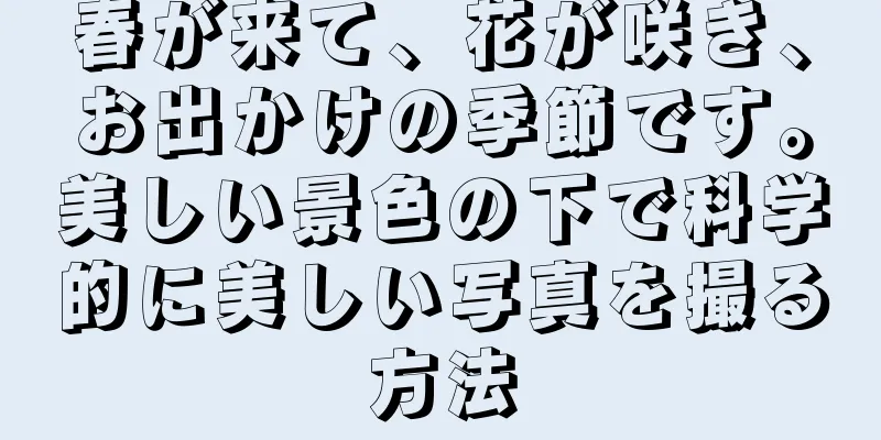 春が来て、花が咲き、お出かけの季節です。美しい景色の下で科学的に美しい写真を撮る方法