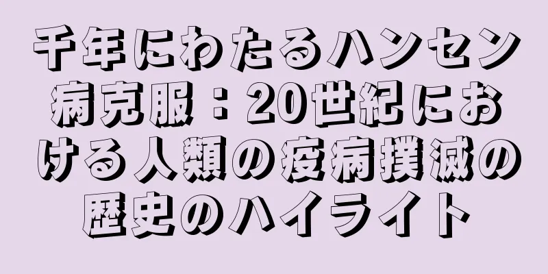 千年にわたるハンセン病克服：20世紀における人類の疫病撲滅の歴史のハイライト