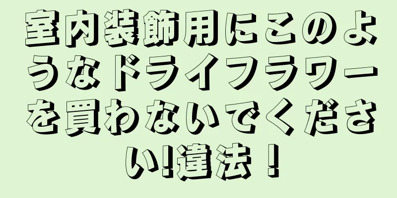 室内装飾用にこのようなドライフラワーを買わないでください!違法！