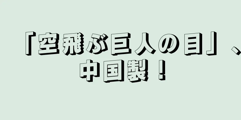 「空飛ぶ巨人の目」、中国製！
